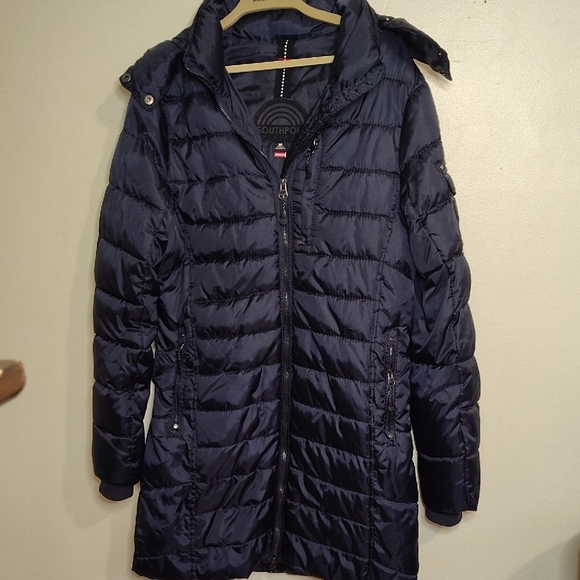 South Pole Women's Navy Puffer Jacket - Picture 1 of 8